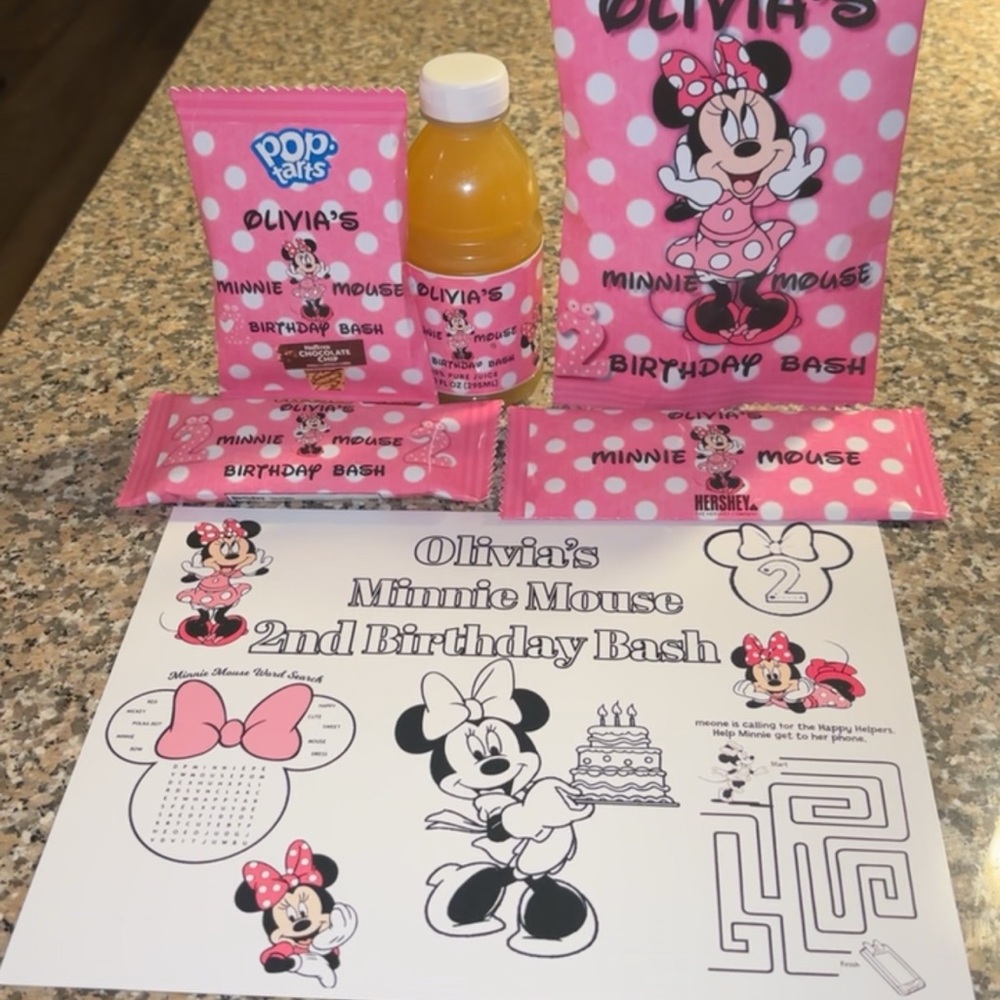 Minnie Mouse Birthday Party Supplies Set - Pink